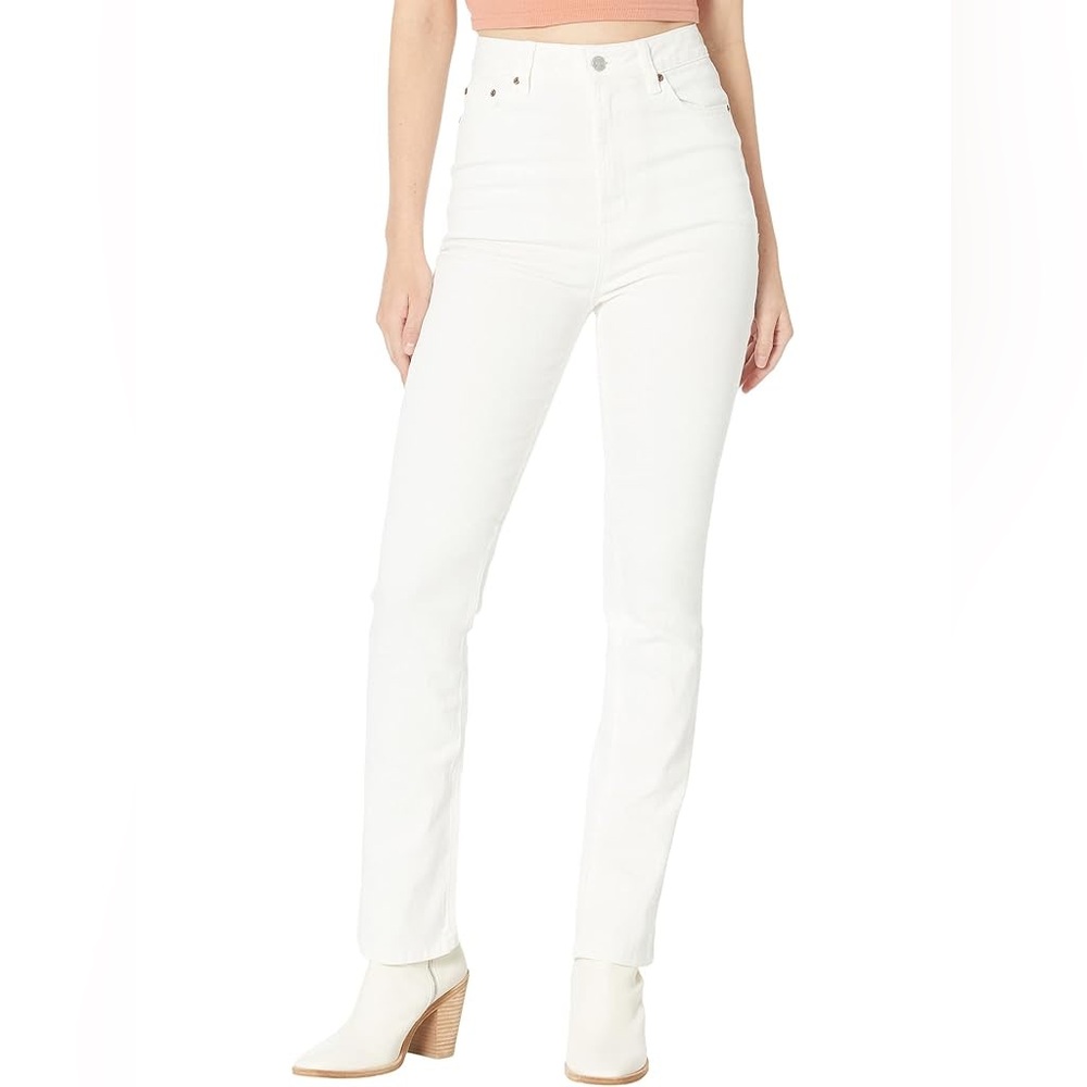 AFRM Heston High Rise Straight Leg White Jeans